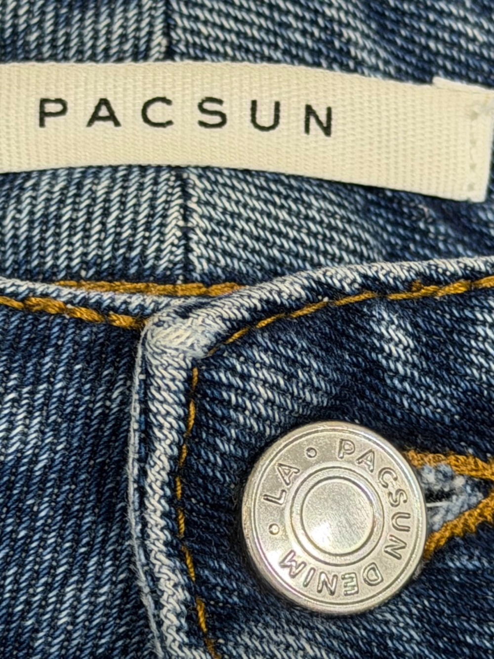 Pacsun High Rise Mom Buttonfly Distressed Jean Raw Hem Medium Wash Sz 22 - Picture 4 of 10